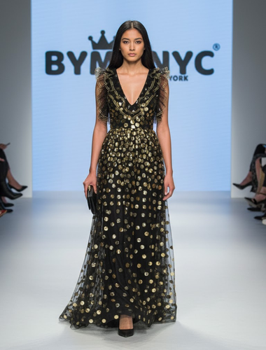 Vestido de Gala Largo Floral Negro SOHO BYMANYC ® New York