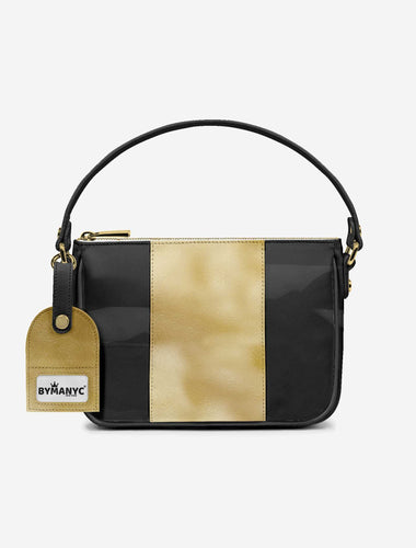 Handbag BYMANYC ® New York – Luxe Pendant Vertical Band in Platinum & Noir-0