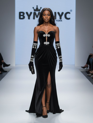 VESTIDO DE NOCHE LARGO NEGRO THE PLAZA: BYMANYC ® New York