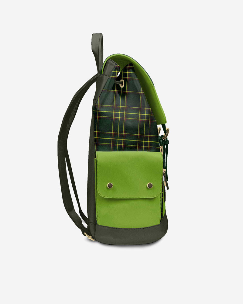 Luxury Vegan Backpack TARTAN GREEN EDGE – BYMANYC ® New York-3