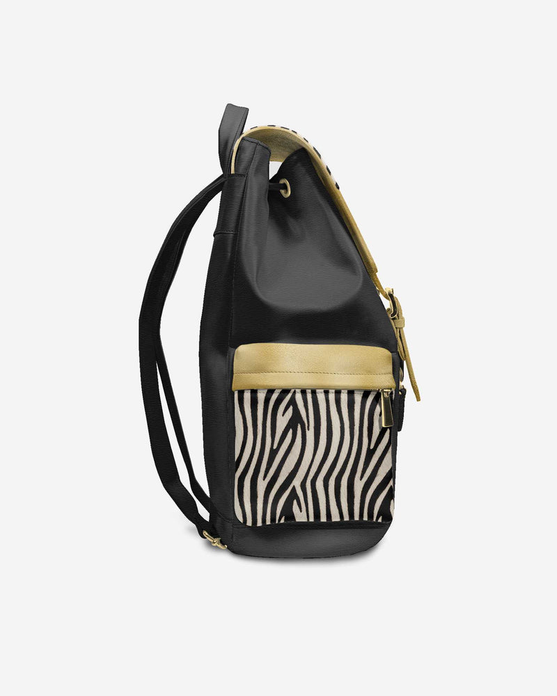 Luxury Vegan Backpack ZEBRA GOLD EDGE – BYMANYC ® New York-2