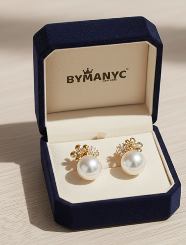 Pearl Stud Earrings Floral Bloom SOHO BYMANYC ® New York-0