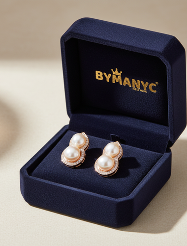 Pearl Stud Earrings Infinity Pearl SOHO BYMANYC ® New York-0