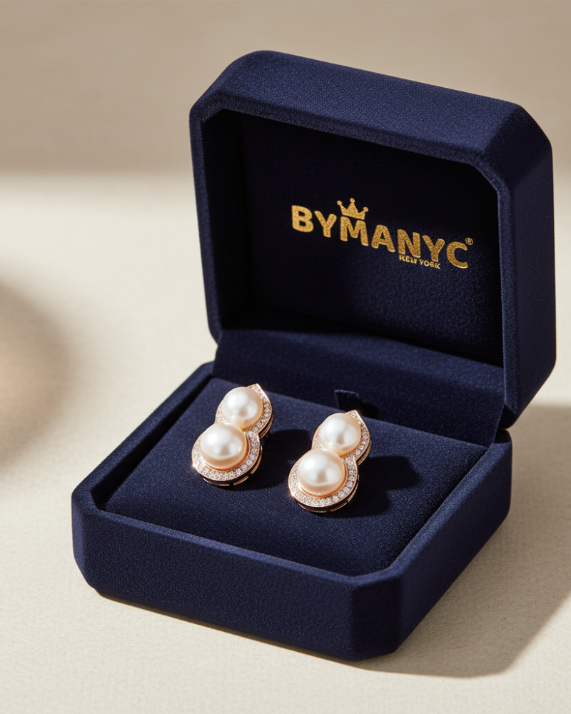 Pearl Stud Earrings Infinity Pearl SOHO BYMANYC ® New York-0