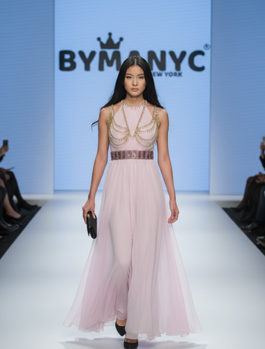 Vestido de gala largo rosa MIDTOWN BYMANYC ® New York