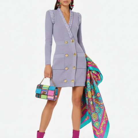 Retro Knitted Hepburn Dress For Women, Greenwich Village, BYMANYC New York.-0