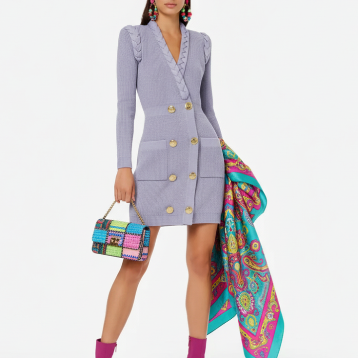 Retro Knitted Hepburn Dress For Women, Greenwich Village, BYMANYC New York.-0