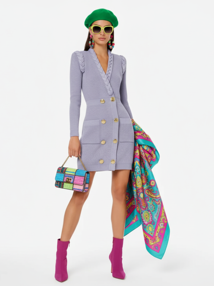 Retro Knitted Hepburn Dress For Women, Greenwich Village, BYMANYC New York.-0