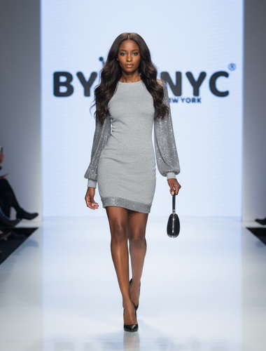Mini vestido gris plateado CHELSEA BYMANYC ® New York