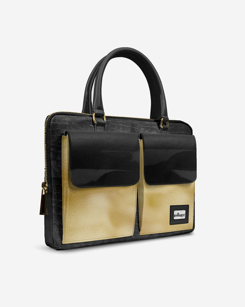 Vegan Designer Luxury Double Pocket Bag 16” | BYMANYC ® New York Elegant Edition-1