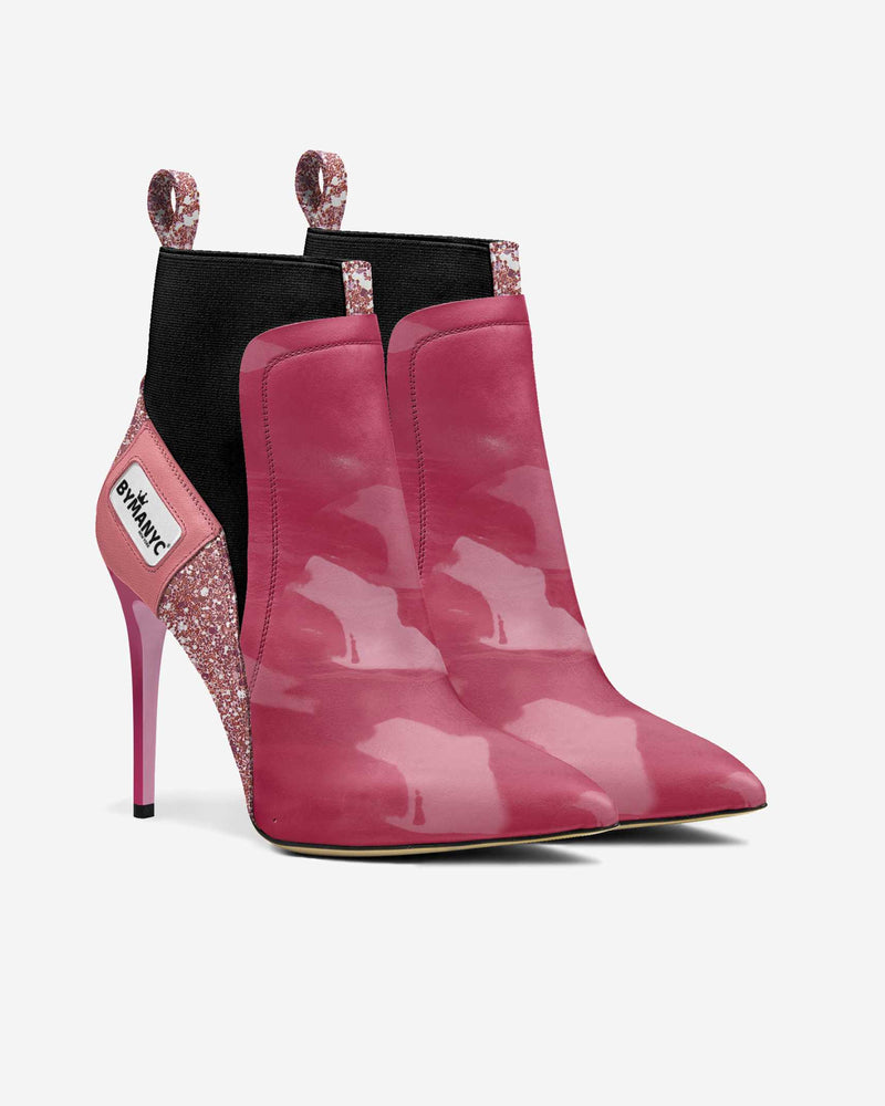 Vegan Heeled Shoe Women BYMANYC ® New York Soho Pink Blaze-3