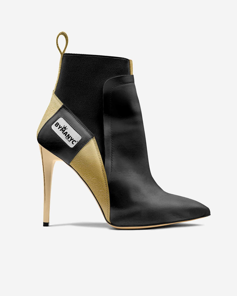 Vegan Heeled Shoe Women BYMANYC ® New York Tribeca Gold Flame-0