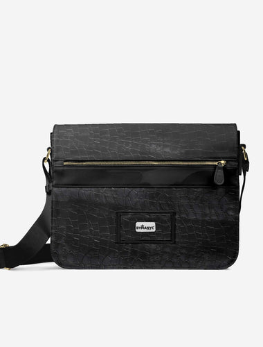 Vegan Luxe City Messenger Bag 16” | BYMANYC ® New York Milano Street Edge-0