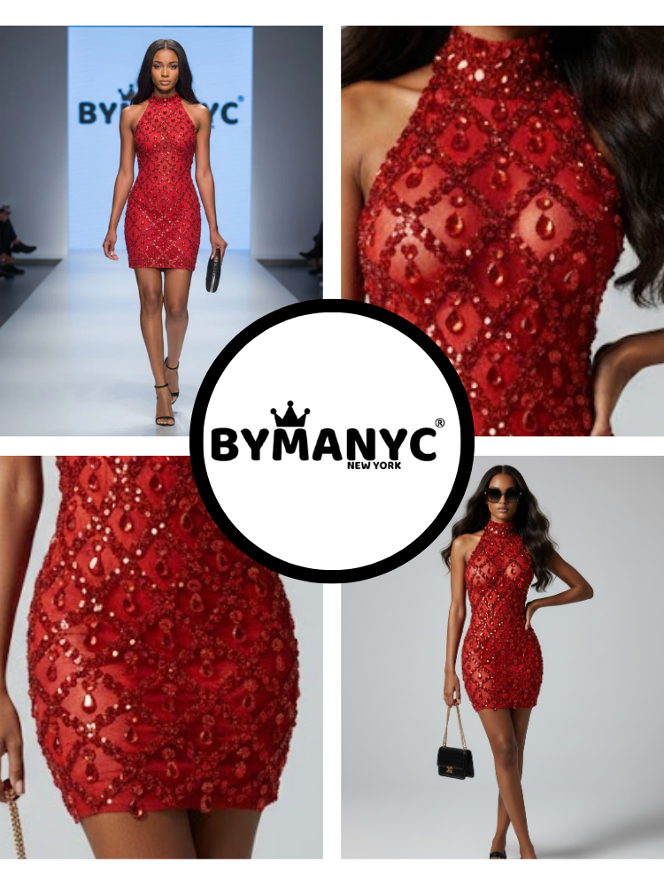 Vestido Mini de fiesta de color rojo BYMANYC ® New York